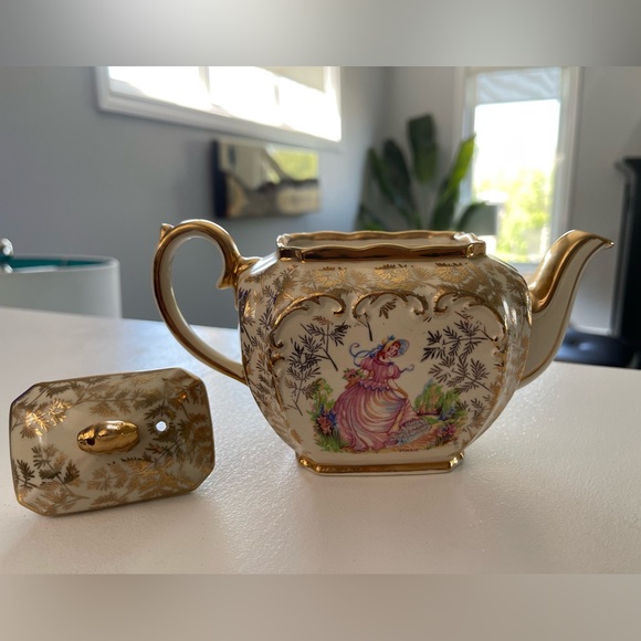 Vintage Sadler England Cube “Pinkie” Crinoline Lady Teapot, Marked 1925 - Picture 3 of 7